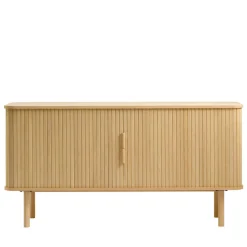 Discount No name CALLAN Buffet aux portes coulissantes en bois strié L160cm