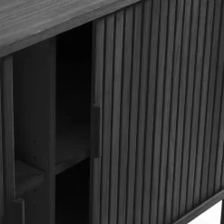 Discount No name CALLAN Buffet aux portes coulissantes en bois strié L160cm