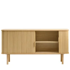 Discount No name CALLAN Buffet aux portes coulissantes en bois strié L160cm