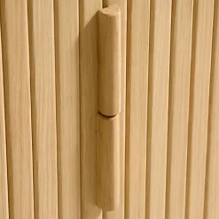 Hot No name CALLAN Meuble TV aux portes coulissantes en bois strié L160cm