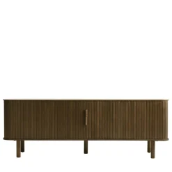 Hot No name CALLAN Meuble TV aux portes coulissantes en bois strié L160cm
