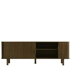 Hot No name CALLAN Meuble TV aux portes coulissantes en bois strié L160cm