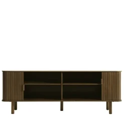 Hot No name CALLAN Meuble TV aux portes coulissantes en bois strié L160cm