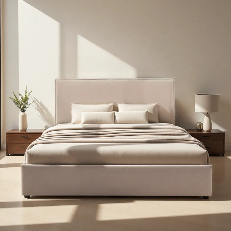 Best Drawer CAMA Lit coffre en velours côtelé 160x200cm