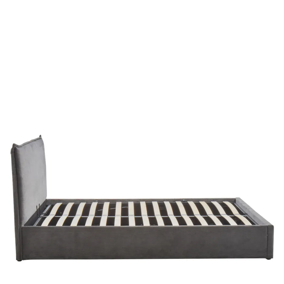 Best Drawer CAMA Lit coffre en velours côtelé 160x200cm