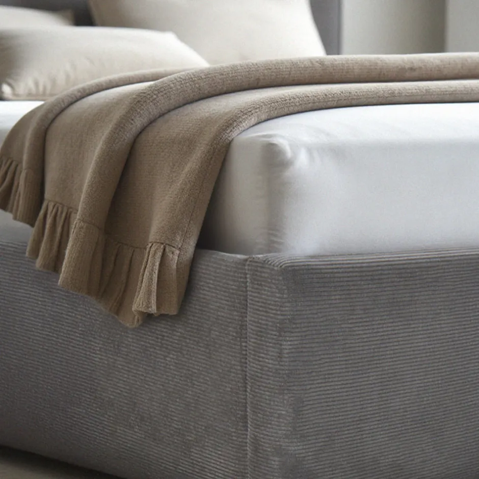 Best Drawer CAMA Lit coffre en velours côtelé 160x200cm