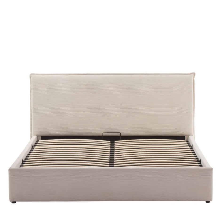 Best Drawer CAMA Lit coffre en velours côtelé 160x200cm