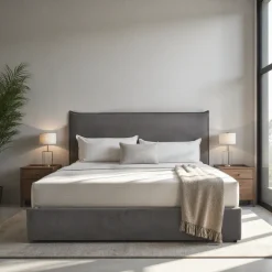 Best Drawer CAMA Lit coffre en velours côtelé 160x200cm