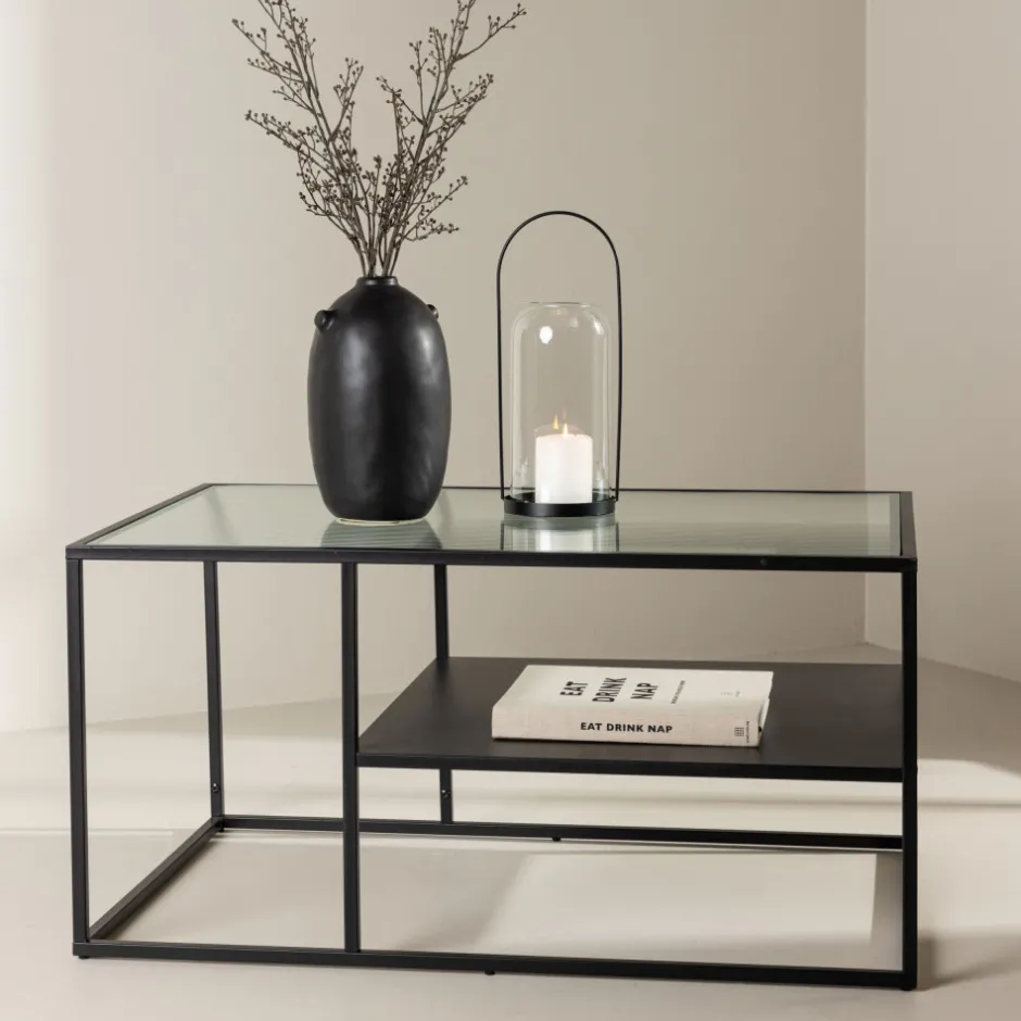 Clearance Venture Home CAMPINAS Table basse 2 plateaux en verre et métal