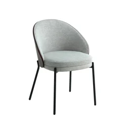 New House Nordic CANELAS Lot de 2 chaises en tissu et métal