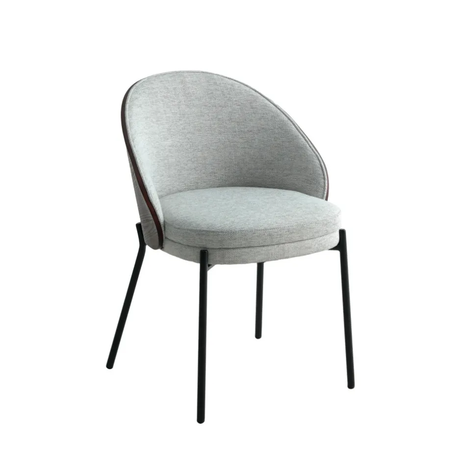 New House Nordic CANELAS Lot de 2 chaises en tissu et métal