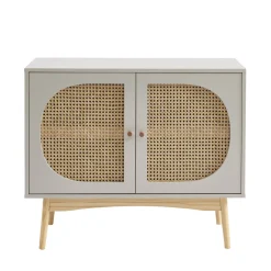 Online No name CANNO Buffet 2 portes en bois et cannage L90cm