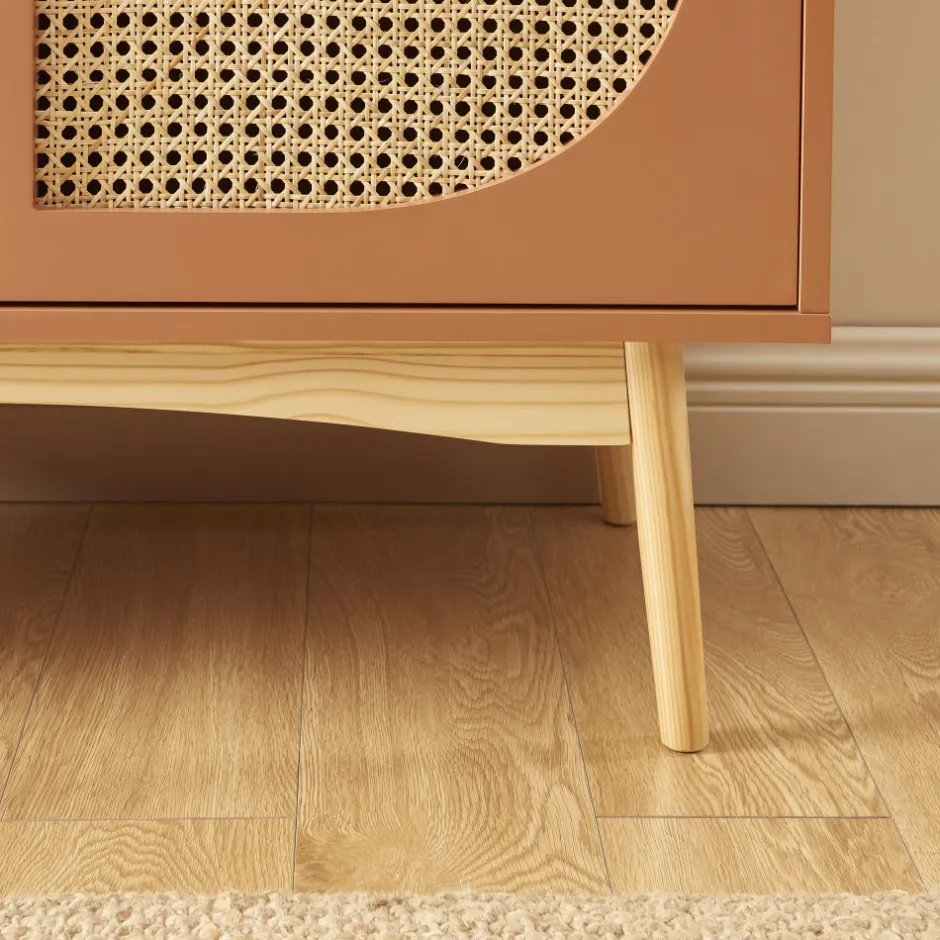 Online No name CANNO Buffet 2 portes en bois et cannage L90cm