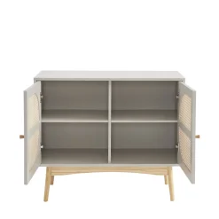 Online No name CANNO Buffet 2 portes en bois et cannage L90cm