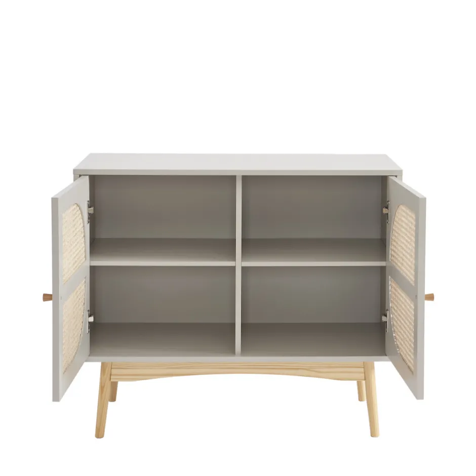 Online No name CANNO Buffet 2 portes en bois et cannage L90cm
