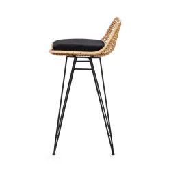 Hot Drawer CAPURGANA Lot de 2 chaises de bar design en rotin H 67 cm