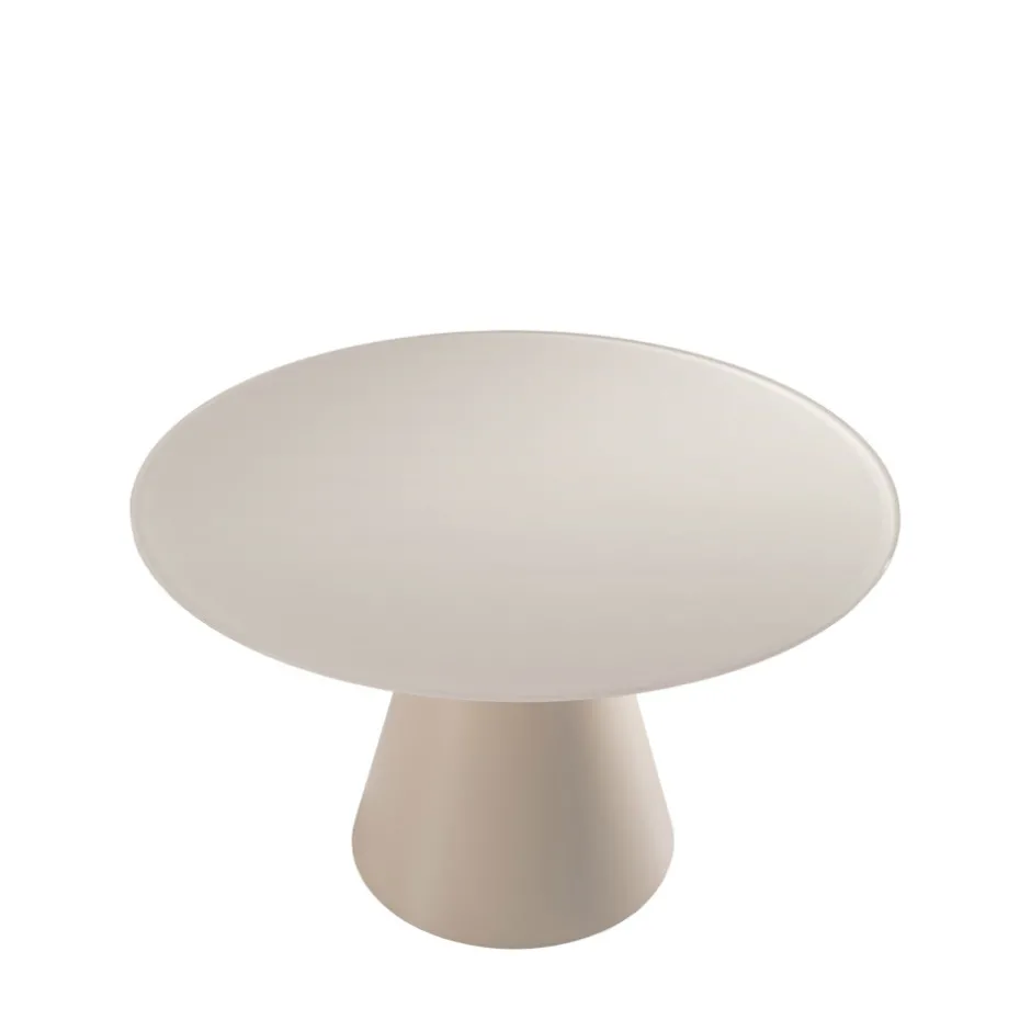 Hot Drawer CELESTE Table à manger 4 personnes ronde en verre trempé et métal ø120cm