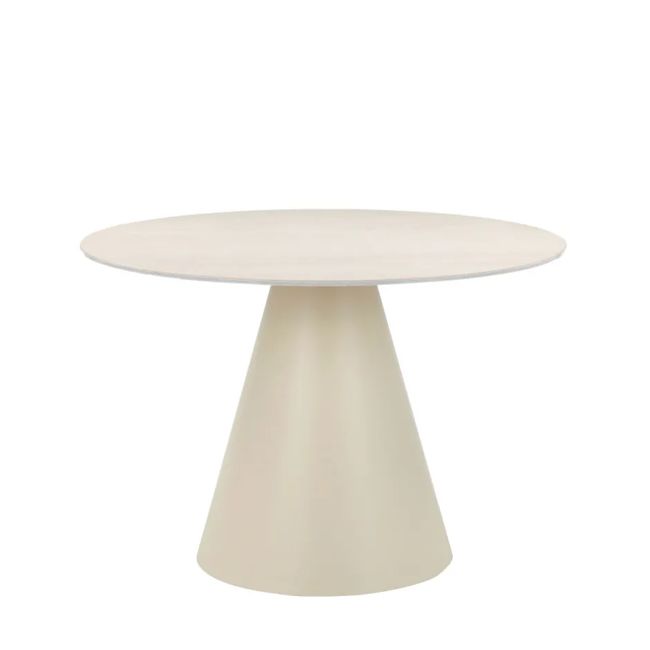 Online Drawer CHIBA Table à manger 4 personnes ronde effet travertin