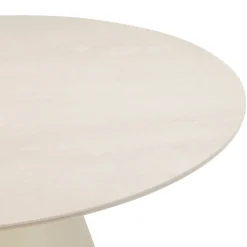 Online Drawer CHIBA Table à manger 4 personnes ronde effet travertin