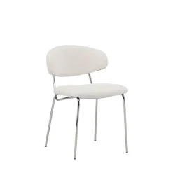 New Venture Home CHICO Lot de 2 chaises en tissu bouclette et métal