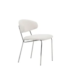 New Venture Home CHICO Lot de 2 chaises en tissu bouclette et métal