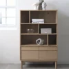 New No name CLANE Bibliothèque 6 niches, 2 portes en bois H140cm