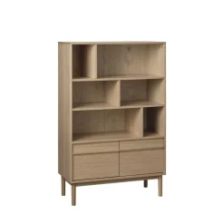New No name CLANE Bibliothèque 6 niches, 2 portes en bois H140cm