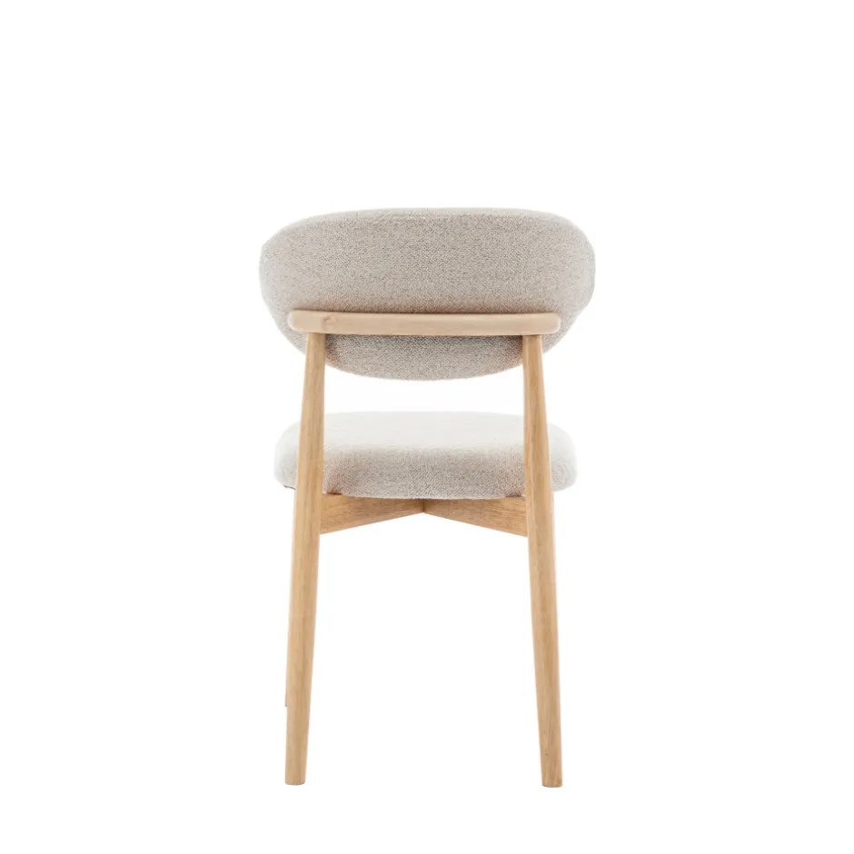 Discount Drawer CLARA Lot de 2 chaises en tissu bouclette et bois