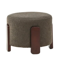 Online Venture Home COFFEY Pouf rond en tissu bouclette ø52,5cm