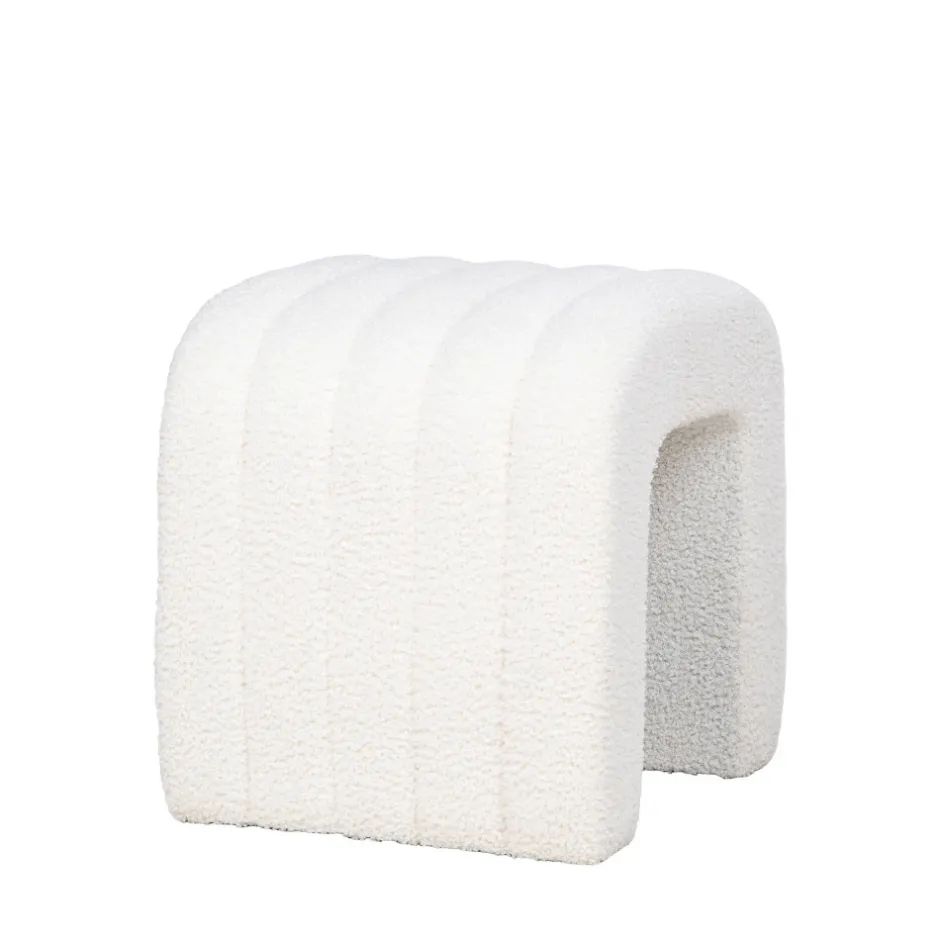 Outlet House Nordic COLMA Pouf en tissu bouclette