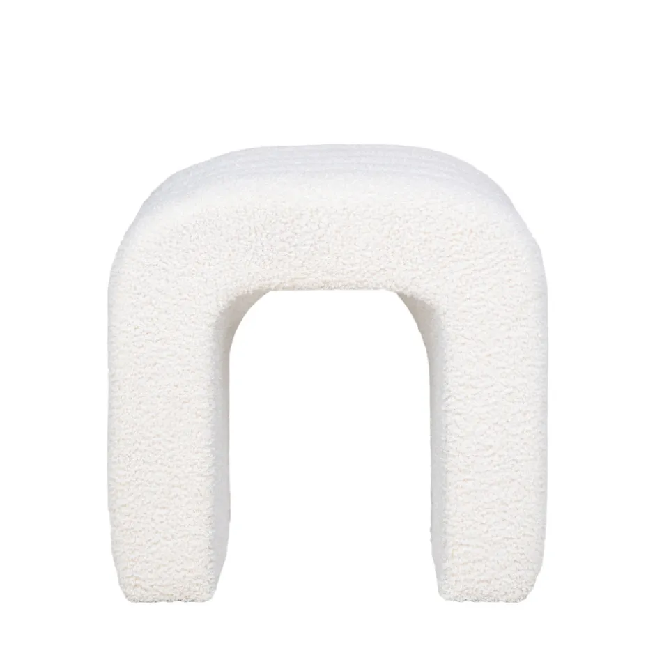Outlet House Nordic COLMA Pouf en tissu bouclette