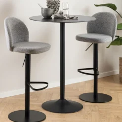 Best Drawer COLOBURA Tabouret de bar réglable en tissu et métal H55-80cm