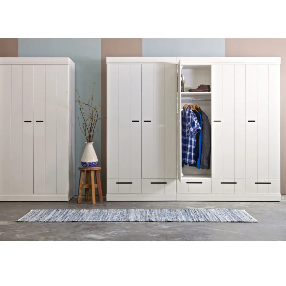 Discount Woood CONNECT Armoire en pin 2 portes 2 tiroirs