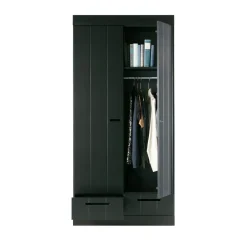 Discount Woood CONNECT Armoire en pin 2 portes 2 tiroirs