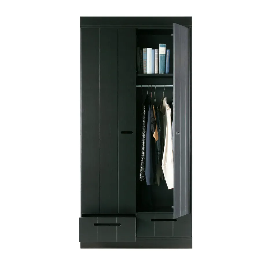 Discount Woood CONNECT Armoire en pin 2 portes 2 tiroirs