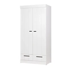 Discount Woood CONNECT Armoire en pin 2 portes 2 tiroirs