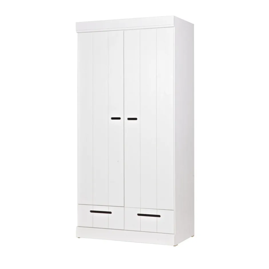 Discount Woood CONNECT Armoire en pin 2 portes 2 tiroirs