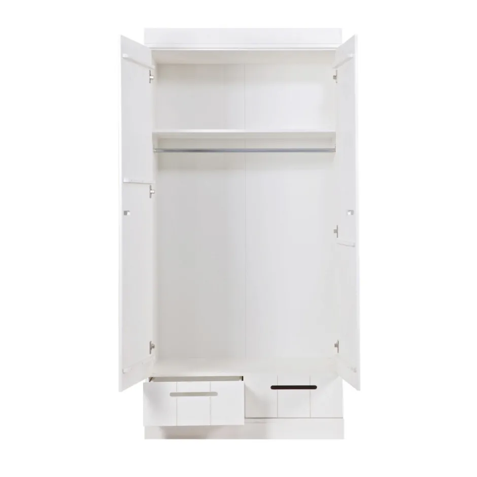 Discount Woood CONNECT Armoire en pin 2 portes 2 tiroirs