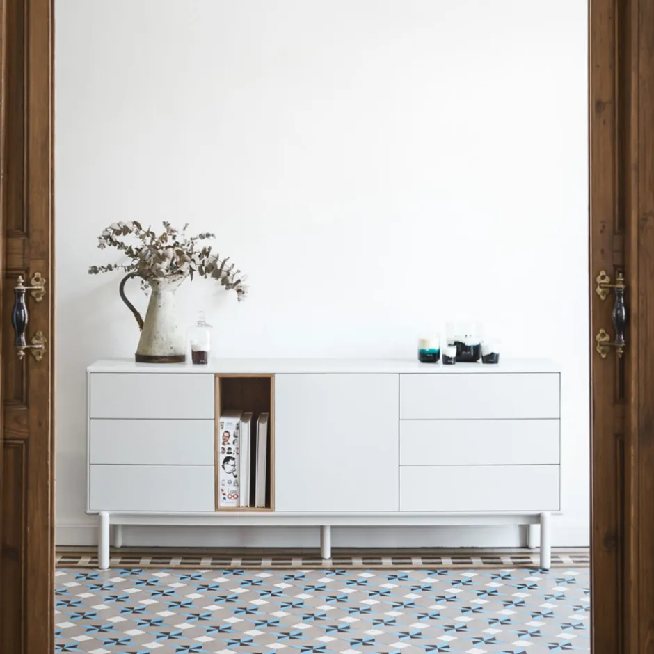 Best Teulat CORVO Buffet 1 porte 6 tiroirs en bois L180cm