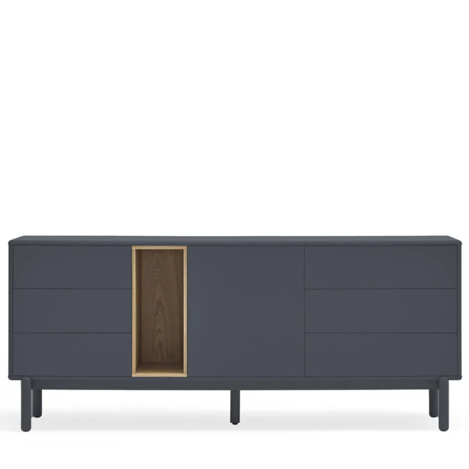 Best Teulat CORVO Buffet 1 porte 6 tiroirs en bois L180cm