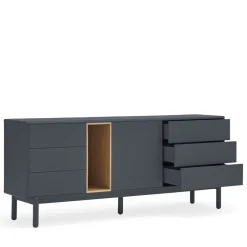 Best Teulat CORVO Buffet 1 porte 6 tiroirs en bois L180cm