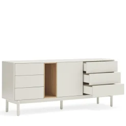Best Teulat CORVO Buffet 1 porte 6 tiroirs en bois L180cm