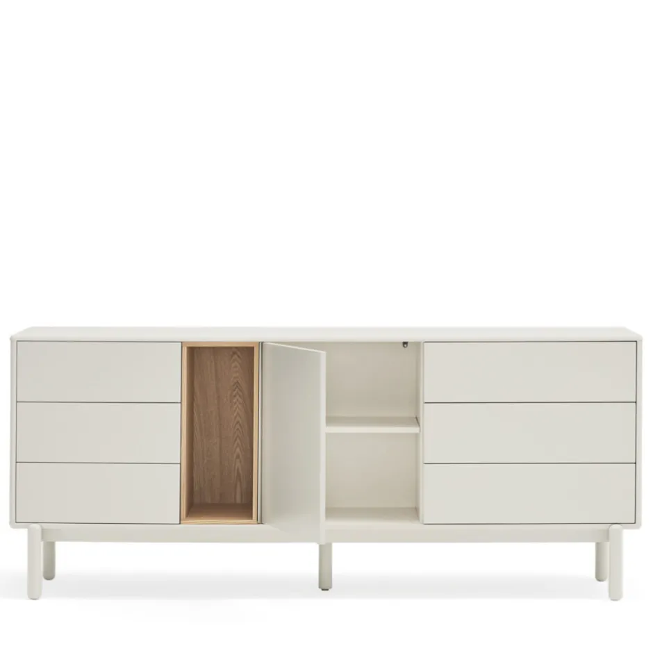 Best Teulat CORVO Buffet 1 porte 6 tiroirs en bois L180cm