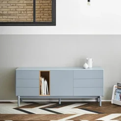 Best Teulat CORVO Buffet 1 porte 6 tiroirs en bois L180cm