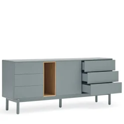 Best Teulat CORVO Buffet 1 porte 6 tiroirs en bois L180cm