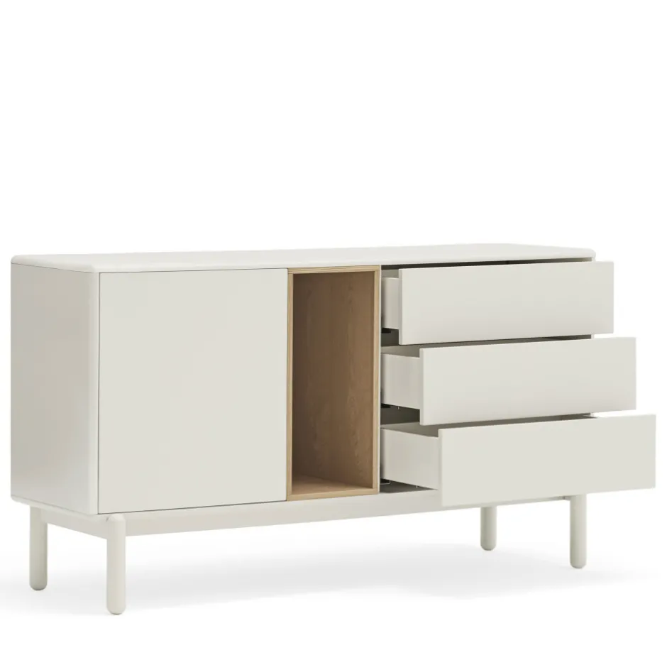 Outlet Teulat CORVO Buffet 1 porte 3 tirois en bois L136,8cm