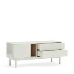 New Teulat CORVO Meuble tv 1 porte 1 niche et tiroir en bois L140cm