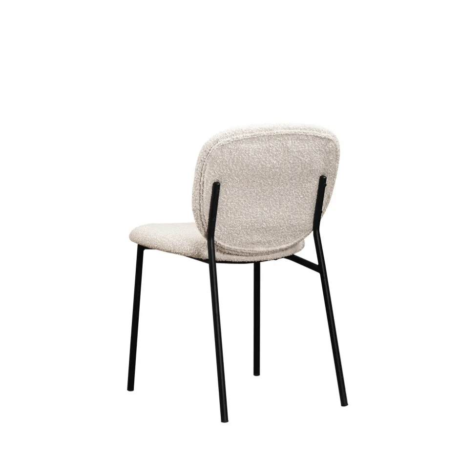 Discount Drawer DALBY Lot de 2 chaises en tissu bouclette et métal