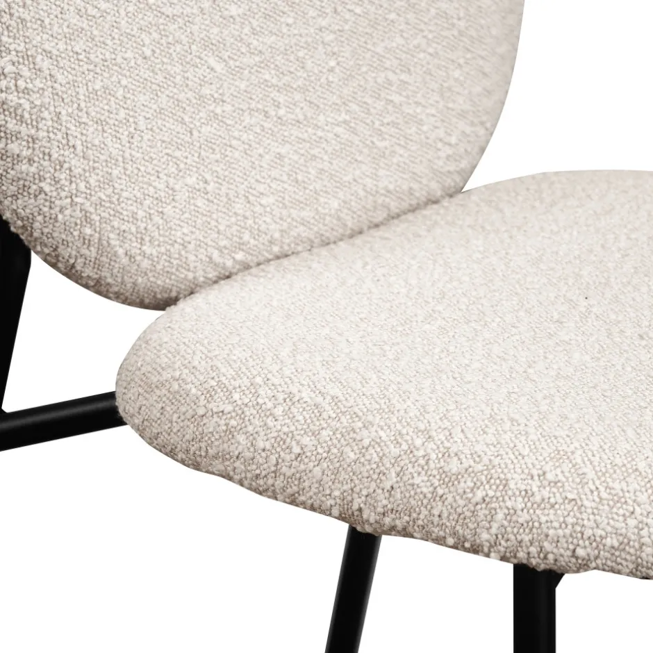 Discount Drawer DALBY Lot de 2 chaises en tissu bouclette et métal