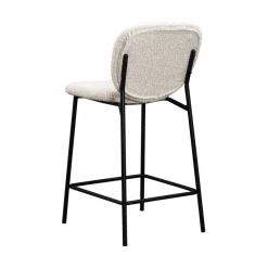 New Drawer DALBY Lot de 2 tabourets de bar en tissu bouclette et métal H65cm